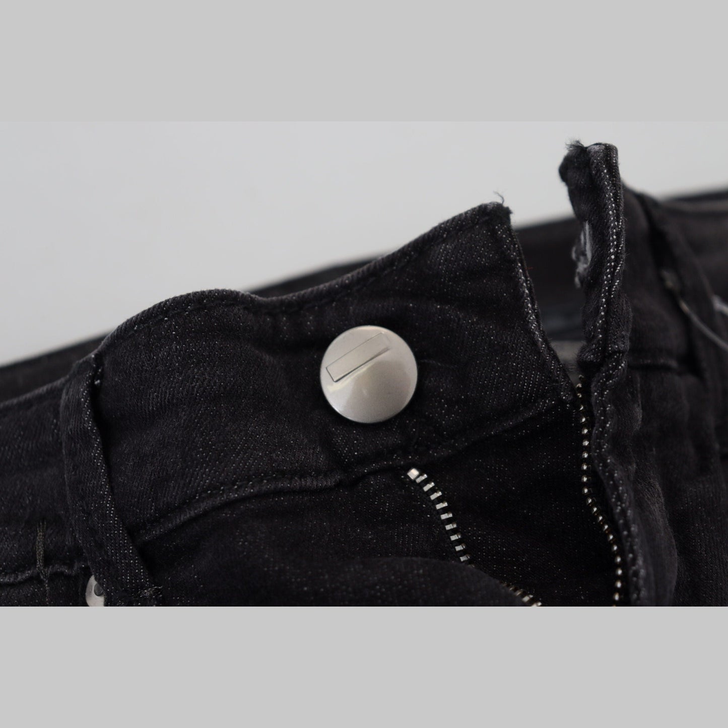 Acht Black Cotton Low Waist Slim Fit Women Casual Denim Jeans Acht