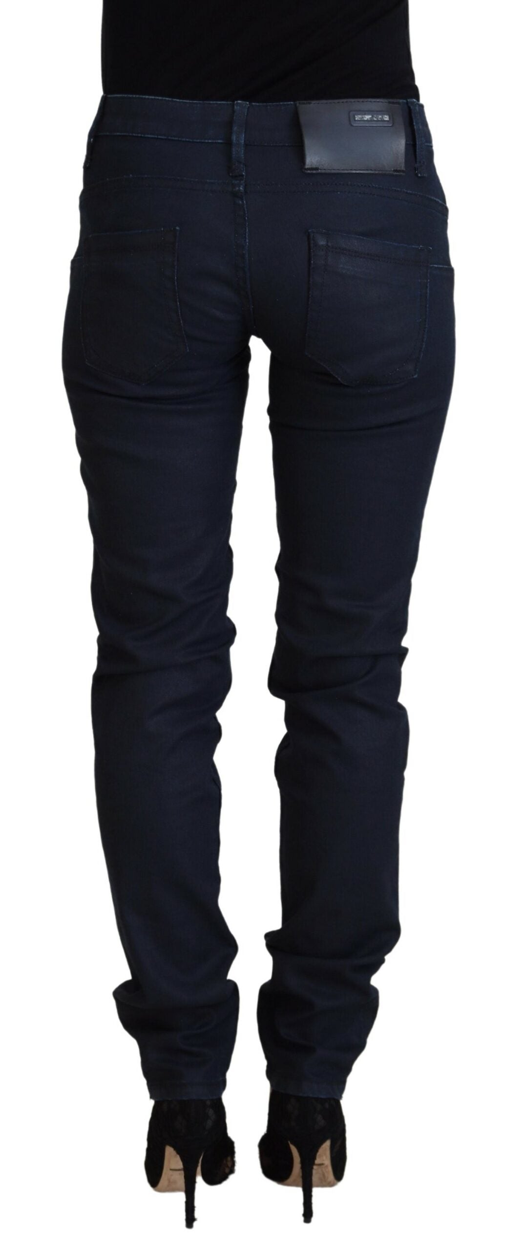 Acht Blue Cotton Low Waist Slim Fit Women Casual Denim Jeans Acht