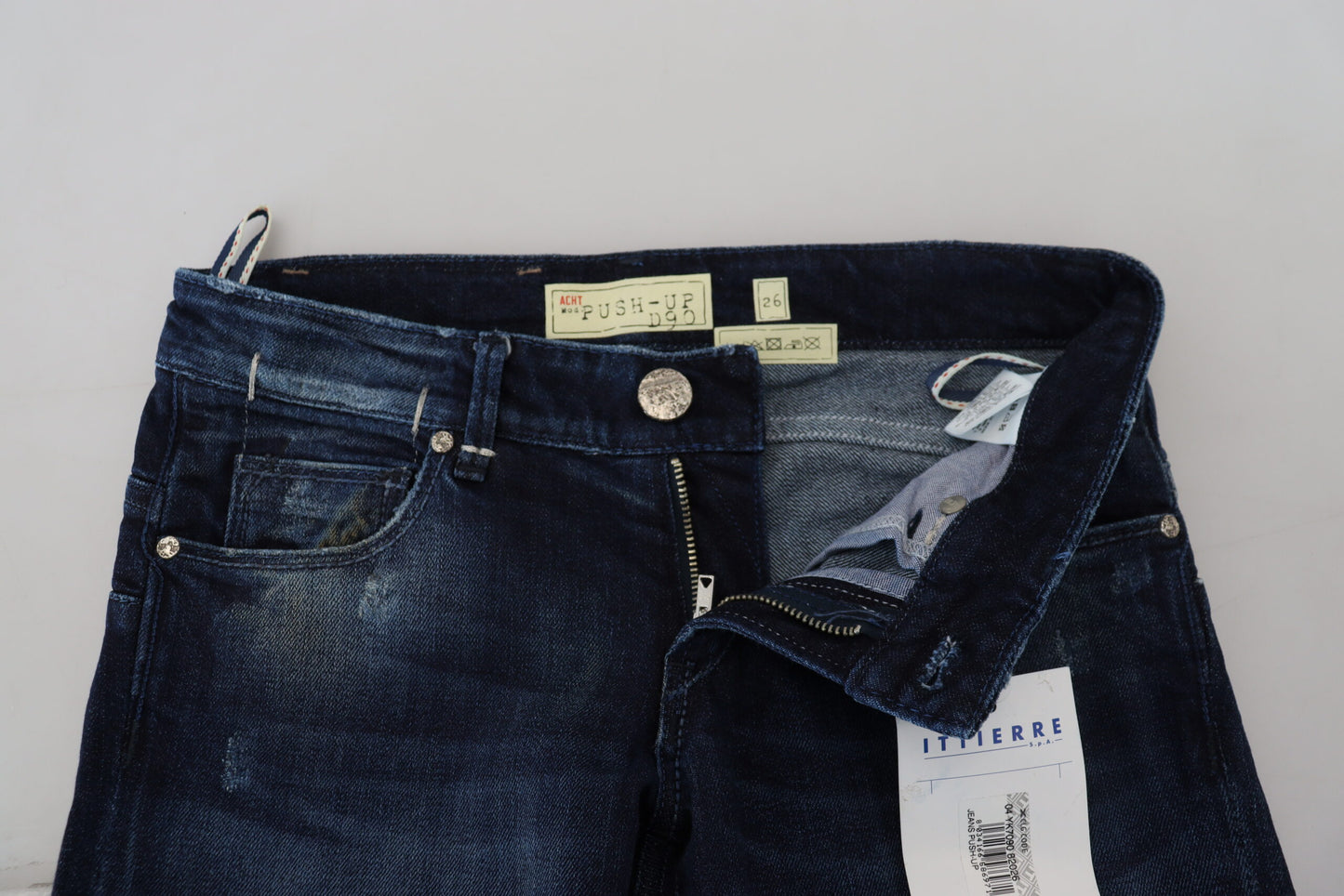 Acht Blue Cotton Low Waist Slim Fit Women Casual Denim Jeans Acht
