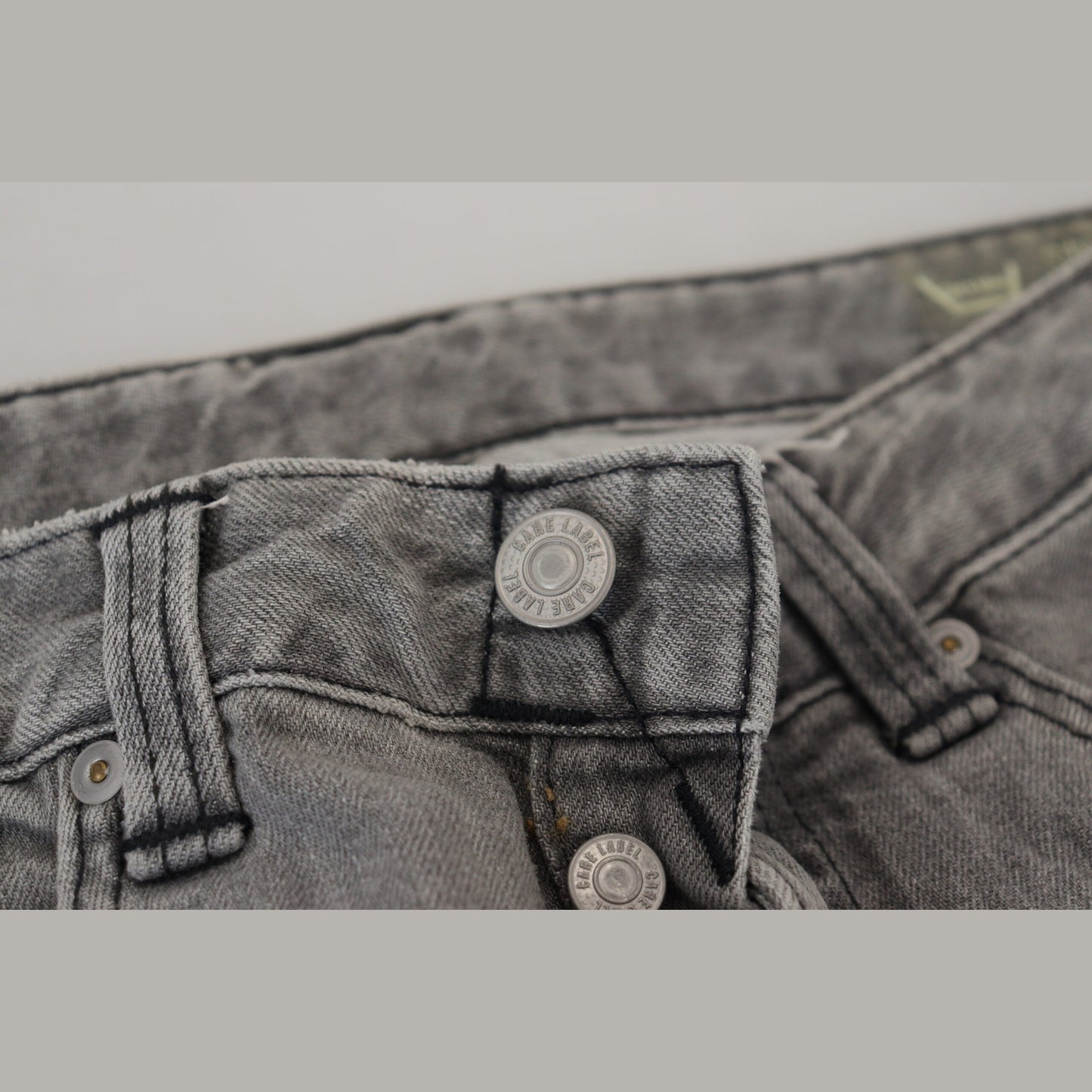 Care Label Gray Washed Cotton Skinny Women Casual Denim Jeans