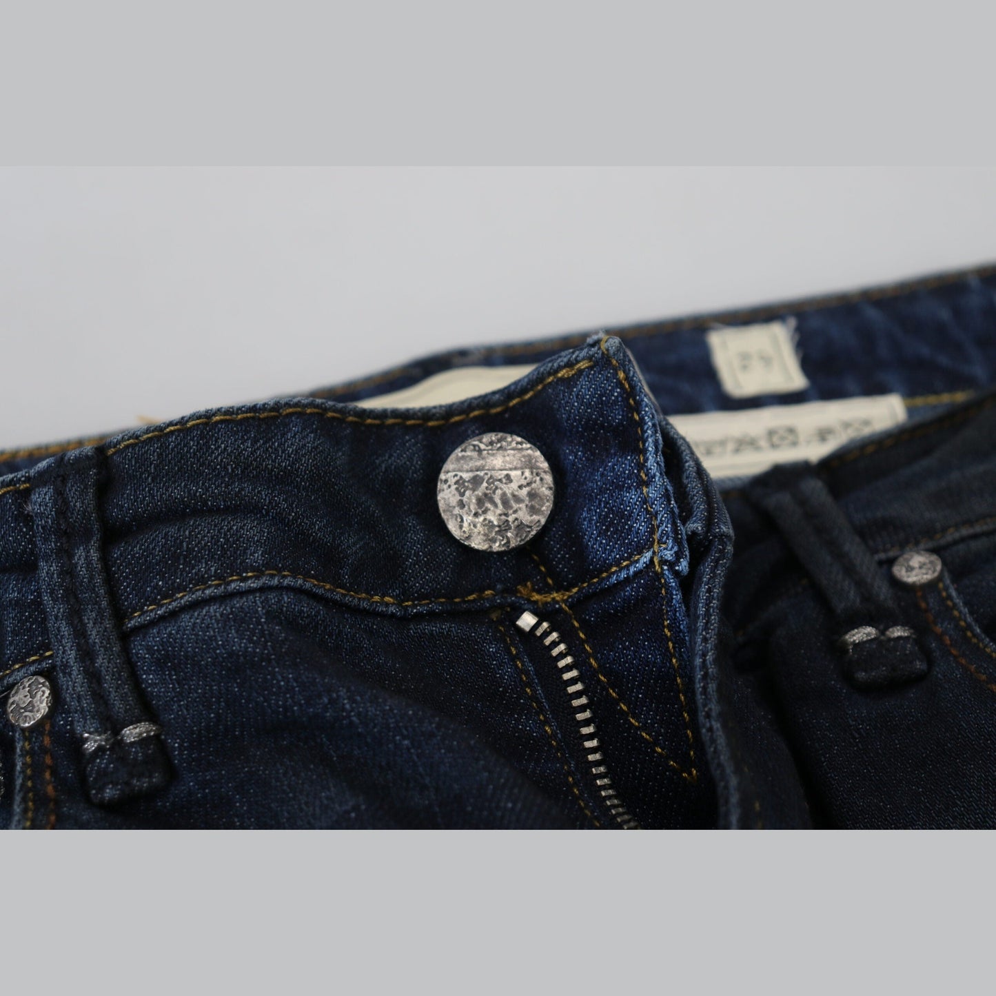 Acht Blue Cotton Skinny Low Waist Women Casual Denim Jeans Acht