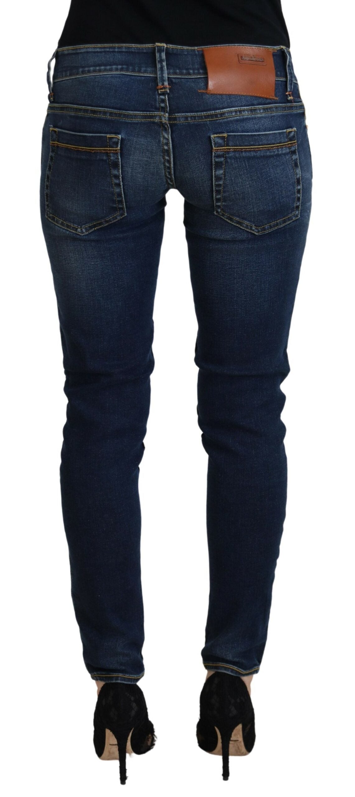 Acht Blue Cotton Low Waist Skinny Women Casual Jeans Acht