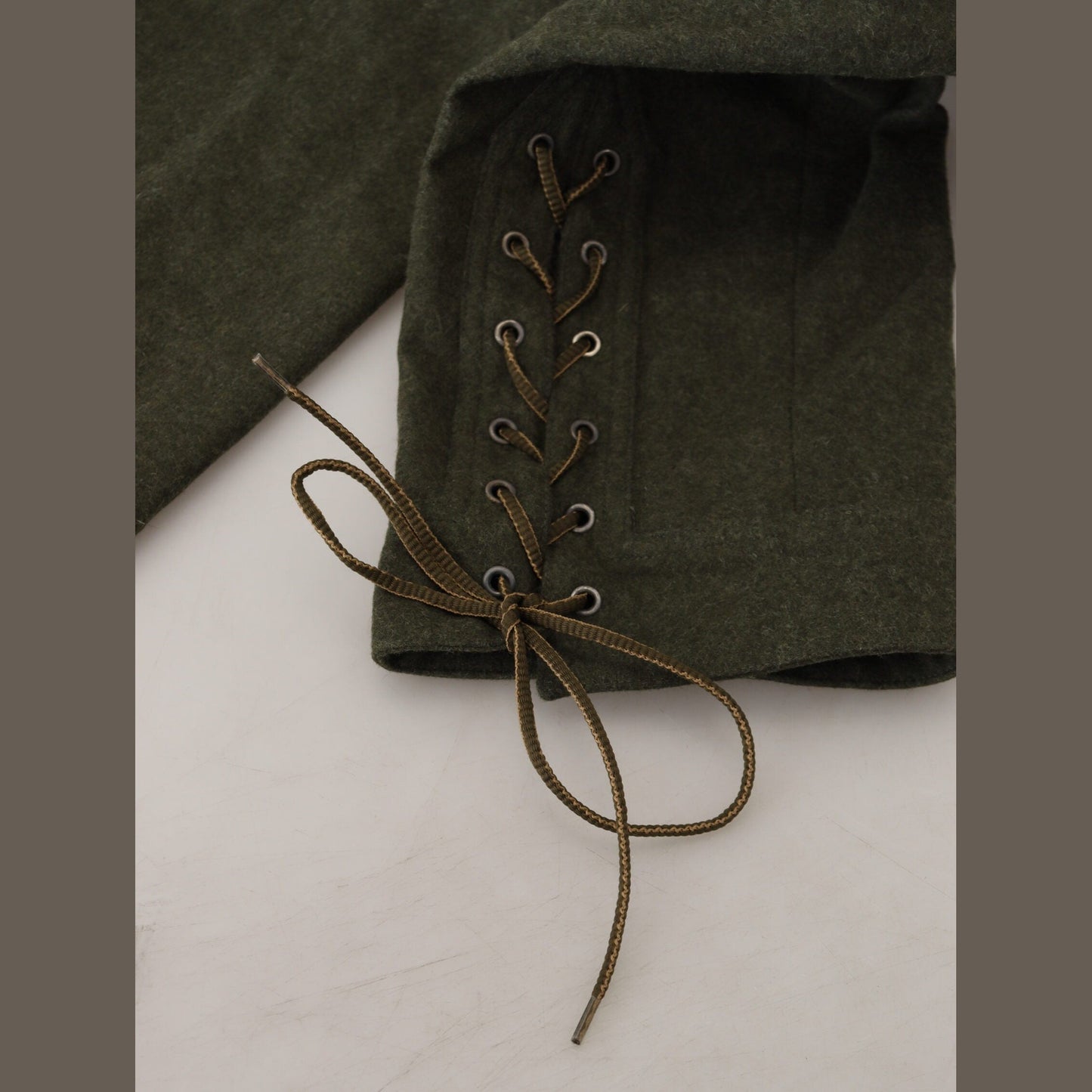 Ermanno Scervino Green Lace Up Leg Women Tapered Pants