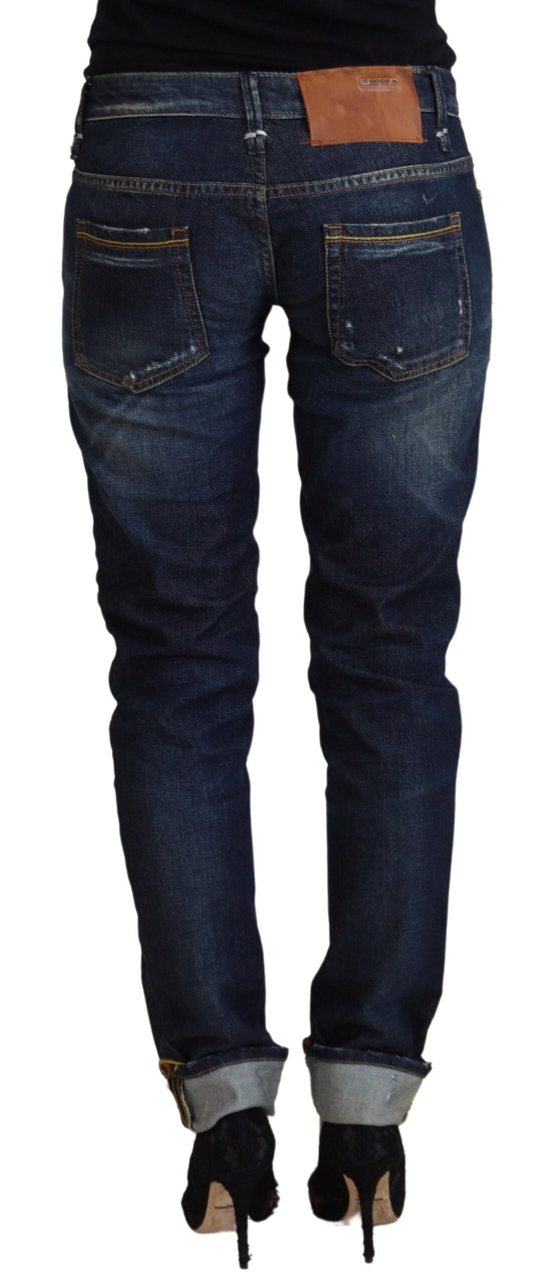 Acht Blue Cotton Slim Fit Women Casual Denim Jeans Acht