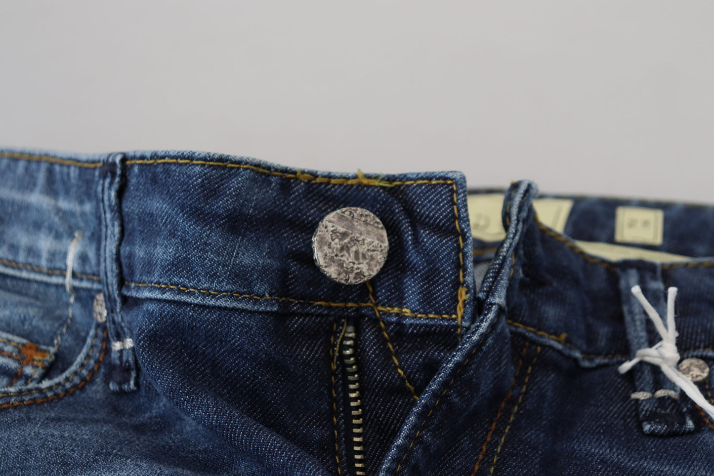 Acht Blue Washed Cotton Slim Fit Women Denim Jeans Acht