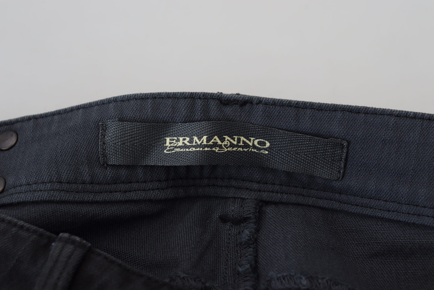 Ermanno Scervino Black Cotton Slim Fit Women Denim Jeans Ermanno Scervino