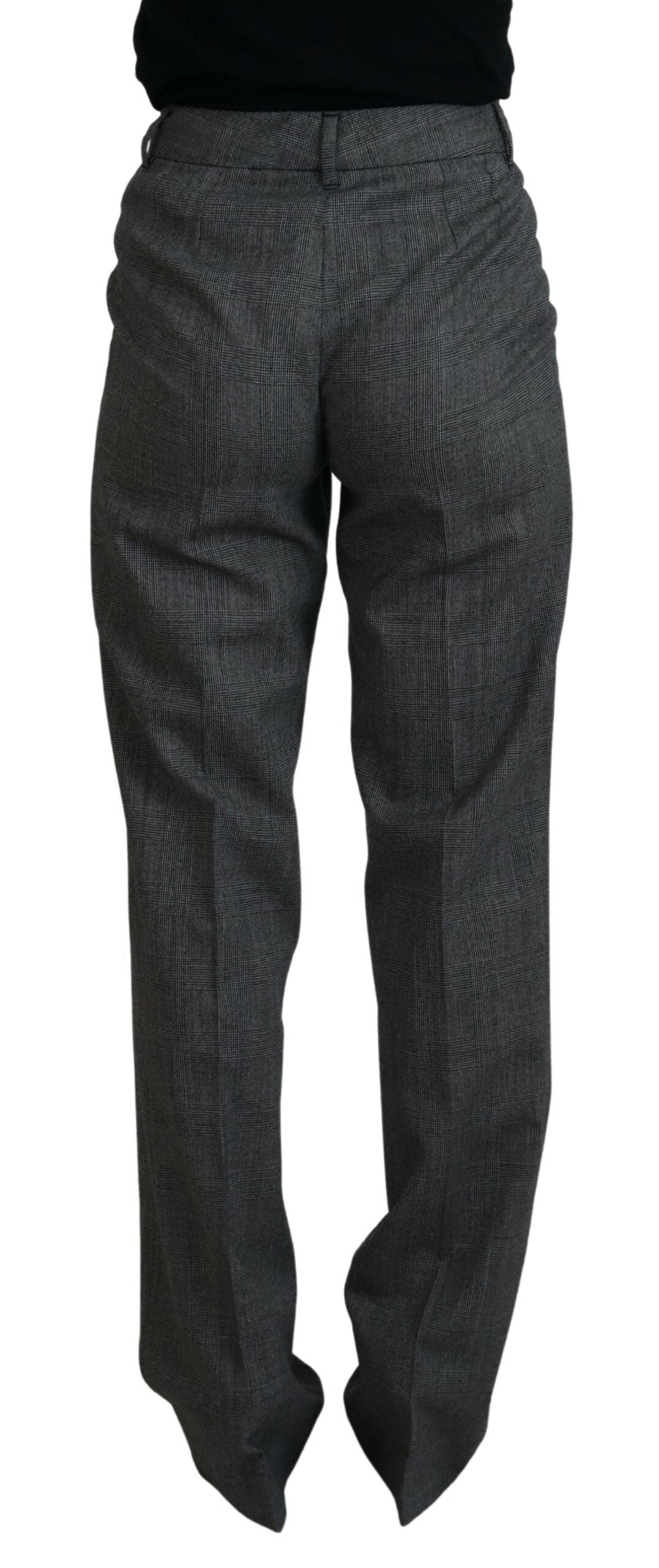 Dolce & Gabbana Gray High Waist Women Wool Pants Dolce & Gabbana