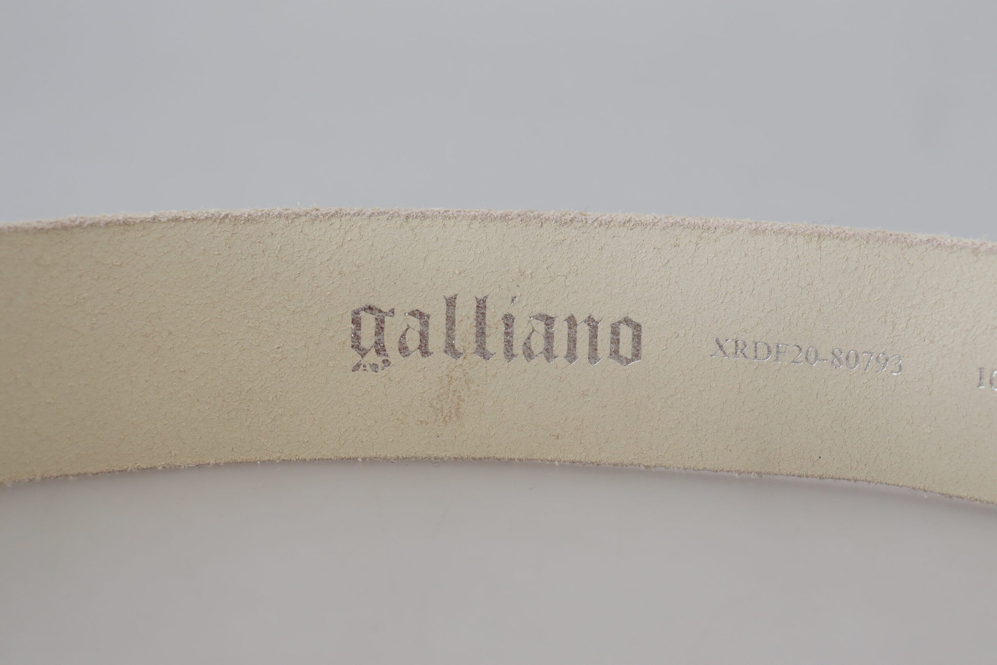 John Galliano Pink Leather Letter Logo Round Buckle Waist Belt John Galliano