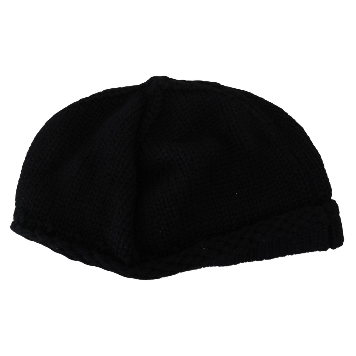 Dolce & Gabbana Black Virgin Wool Women Winter Beanie Cap Hat Dolce & Gabbana