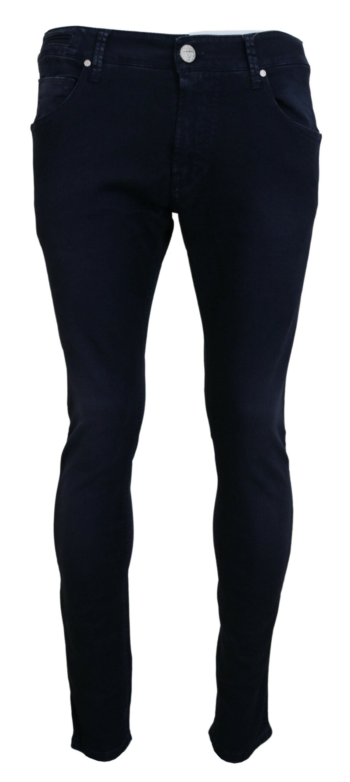 Acht Blue Cotton Tapered Slim Fit Men Casual Denim Jeans Acht