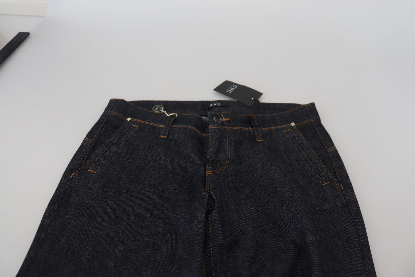 Costume National Blue Low Waist Straight Denim Pants Jeans Costume National