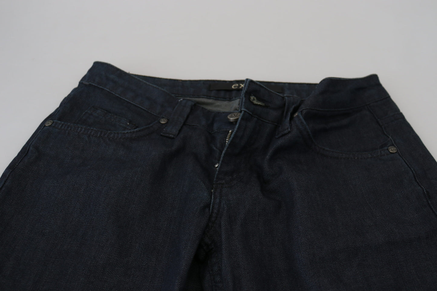 Exte Dark Blue Low Waist Straight Fit Women Denim Jeans Exte