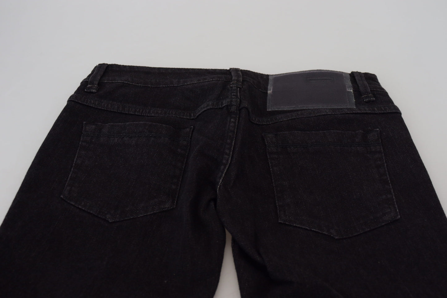 Acht Black Low Waist Slim Fit Cotton Denim Jeans Acht