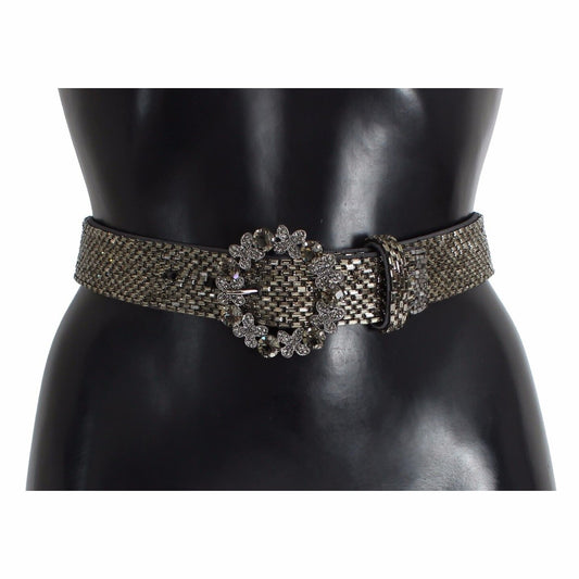 Dolce & Gabbana Multicolor Wide Crystal Buckle Sequined Belt Dolce & Gabbana
