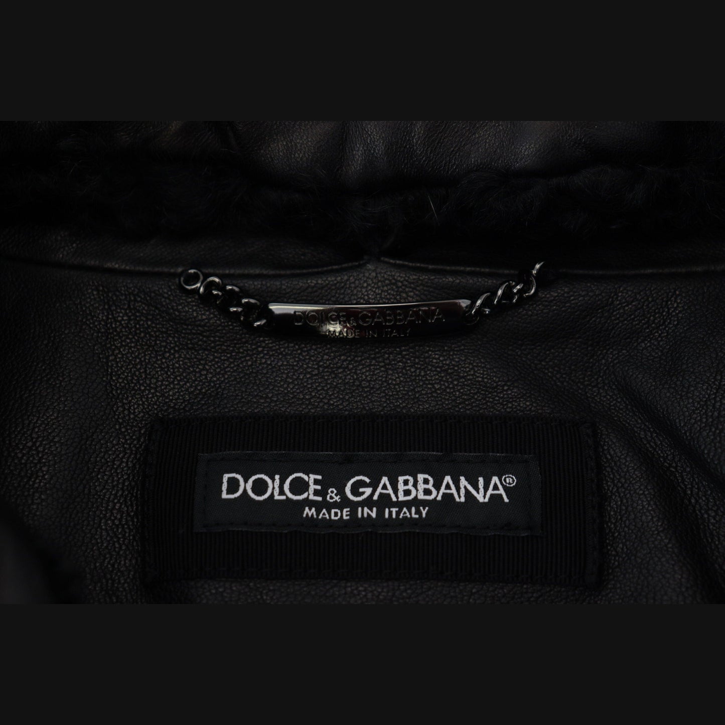 Dolce & Gabbana Black Lamb Leather Collared Men Coat Jacket Dolce & Gabbana
