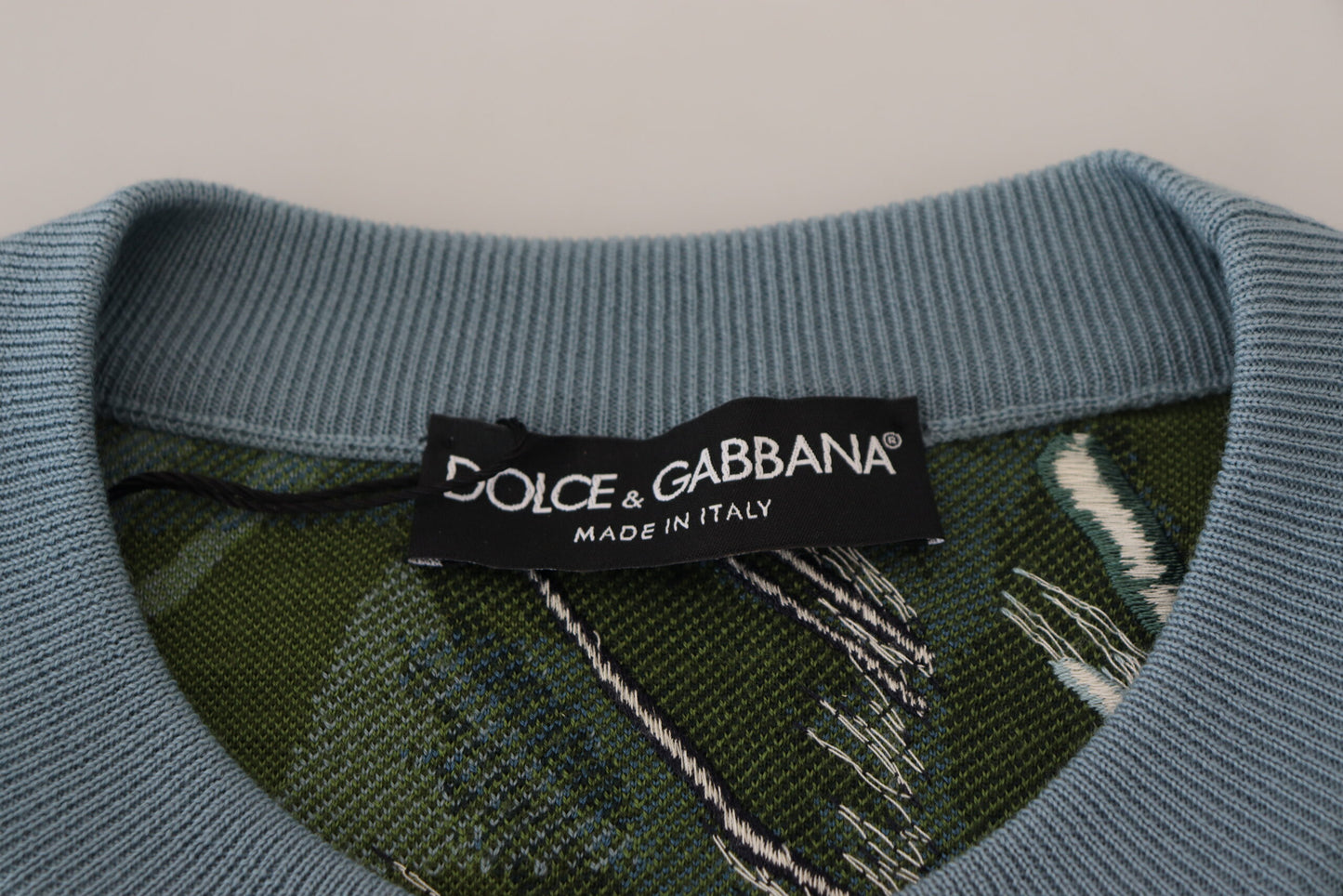 Dolce & Gabbana Multicolor Jungle Wool Pullover Logo Sweater Dolce & Gabbana