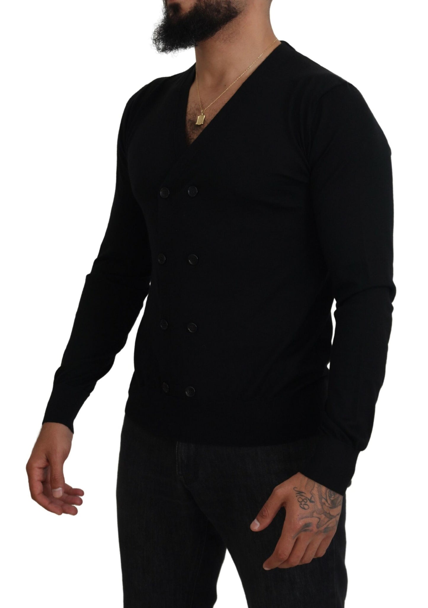 Dolce & Gabbana Black Cashmere Button Down Cardigan Sweater Dolce & Gabbana