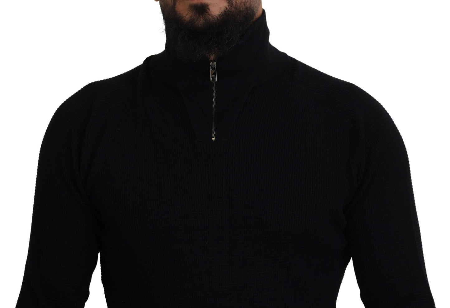 Dolce & Gabbana Black Silk Turtle Neck Pullover Sweater Dolce & Gabbana