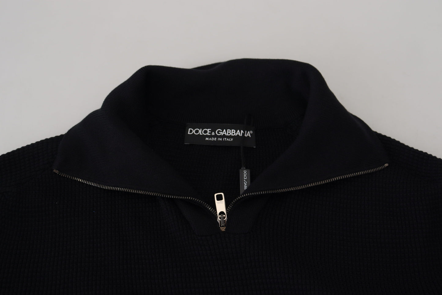 Dolce & Gabbana Black Silk Turtle Neck Pullover Sweater Dolce & Gabbana