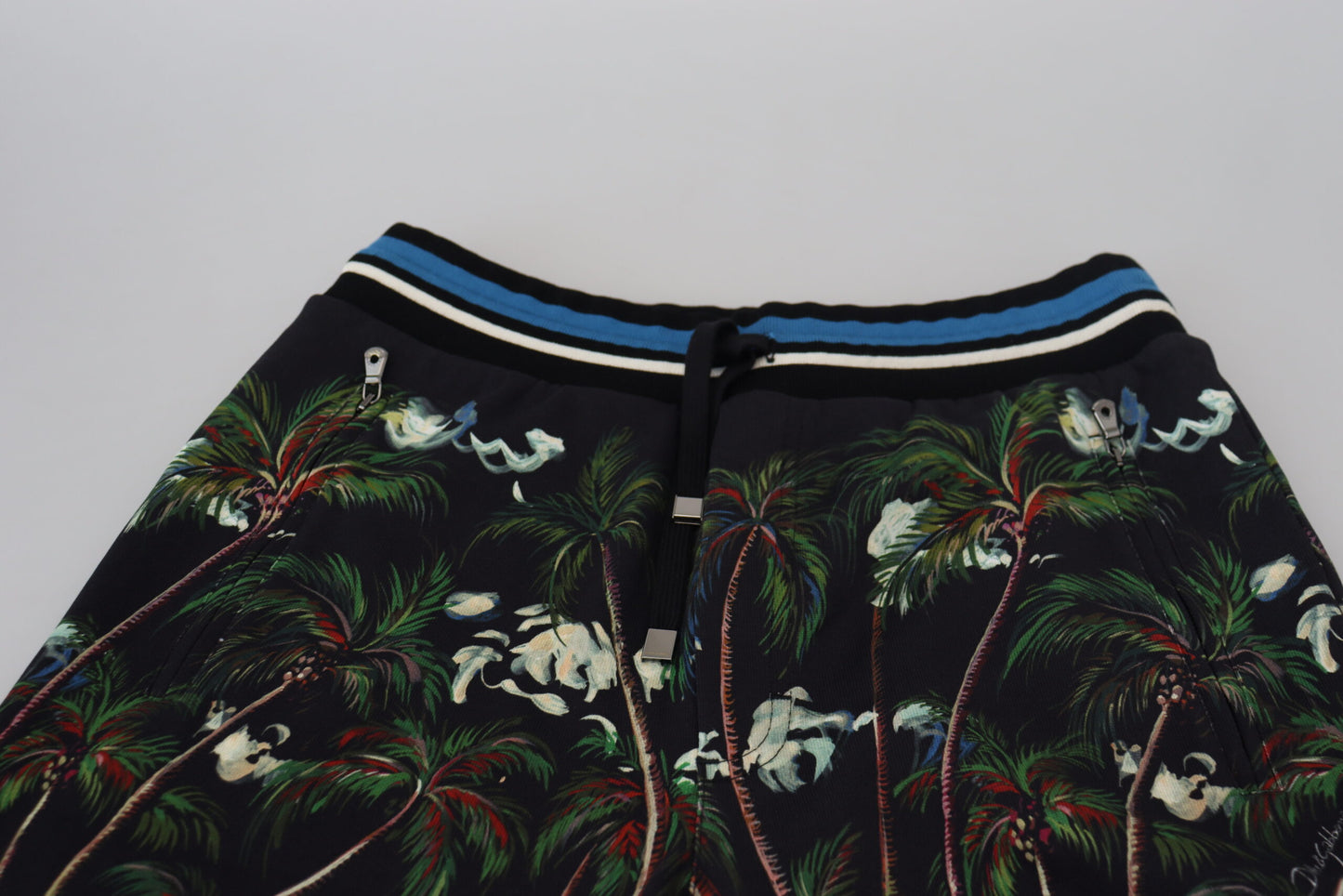 Dolce & Gabbana Black Cotton Volcano Print Casual Shorts Dolce & Gabbana