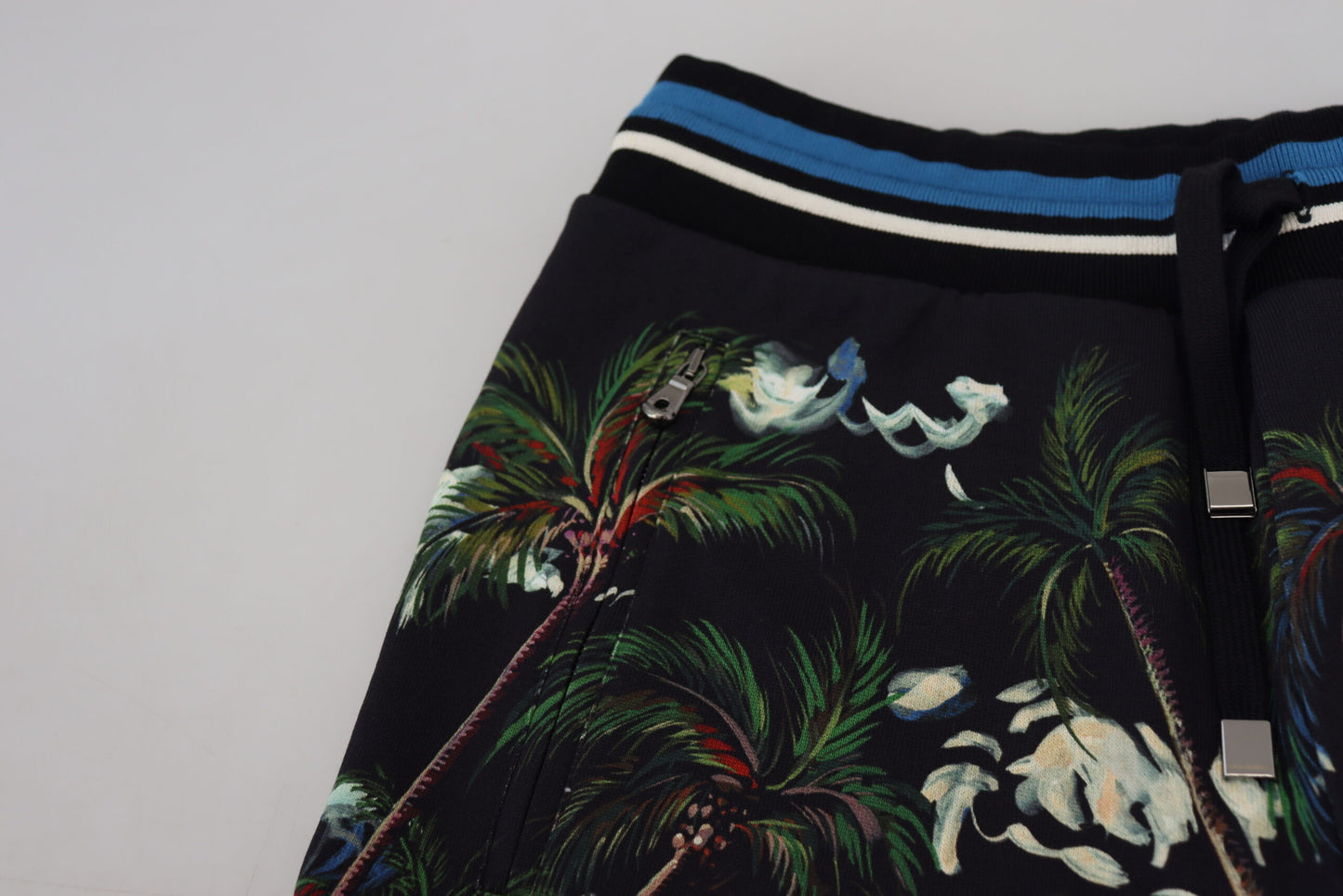 Dolce & Gabbana Black Cotton Volcano Print Casual Shorts Dolce & Gabbana