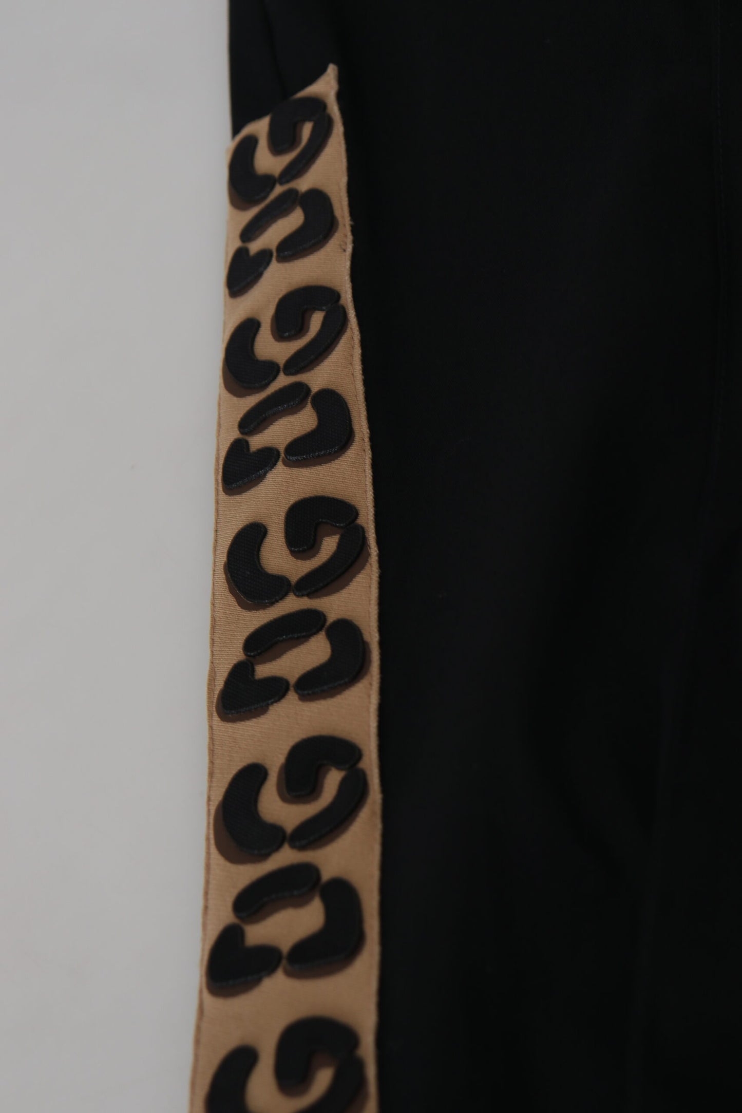 Dolce & Gabbana Black Cotton Elastic Waist DG Logo Cropped Pants Dolce & Gabbana