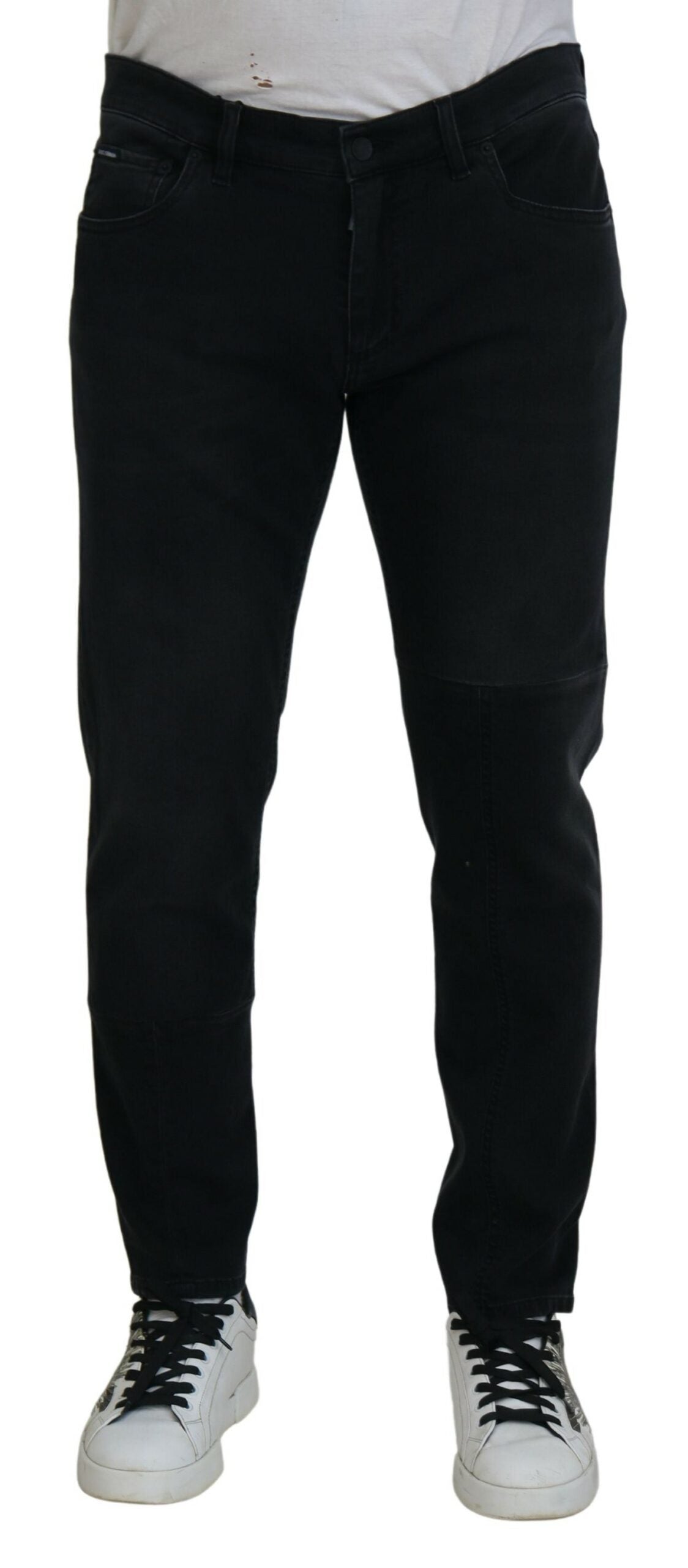 Dolce & Gabbana Black Angel Embroidery Skinny Denim Jeans Dolce & Gabbana