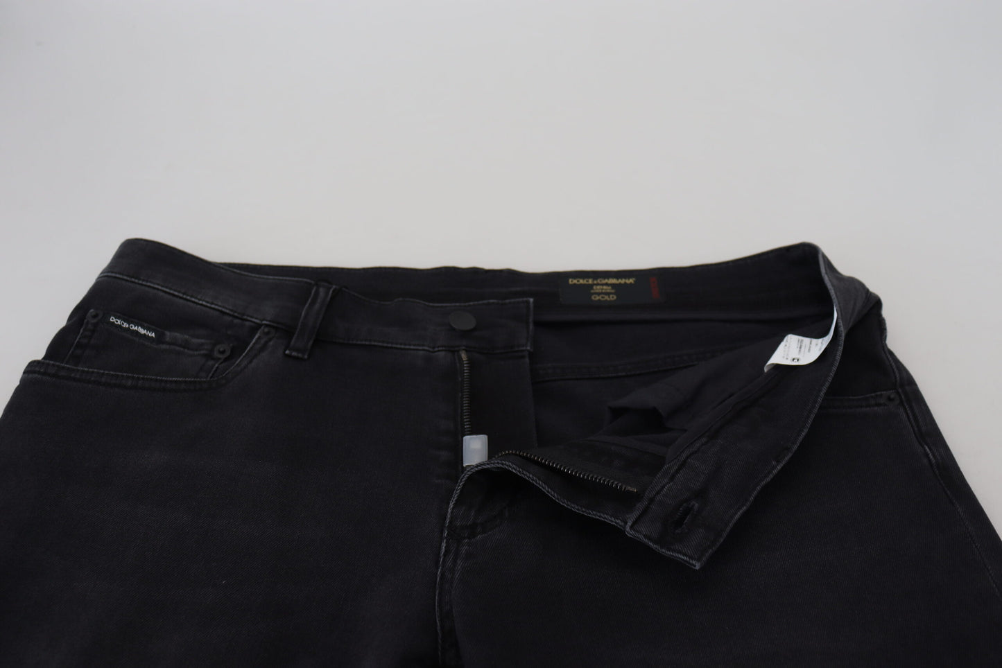 Dolce & Gabbana Black Angel Embroidery Skinny Denim Jeans Dolce & Gabbana