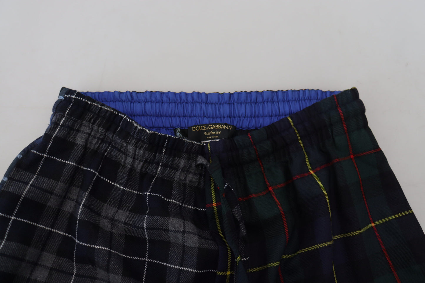 Dolce & Gabbana Multicolor Checkered Wool Men Jogger Pants Dolce & Gabbana