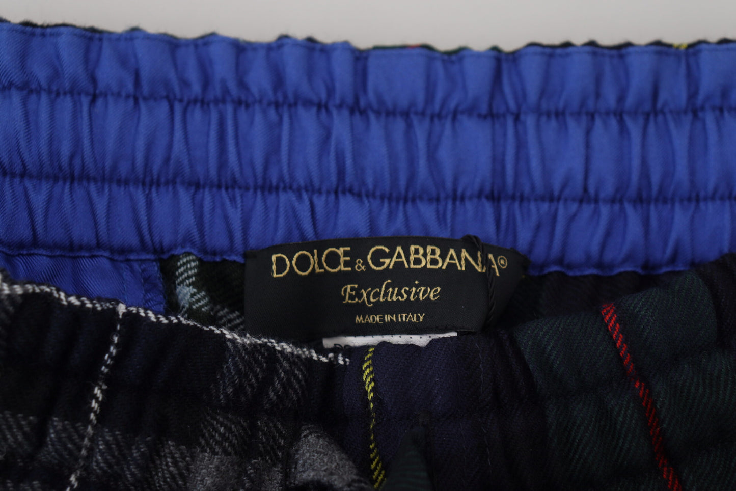 Dolce & Gabbana Multicolor Checkered Wool Men Jogger Pants Dolce & Gabbana