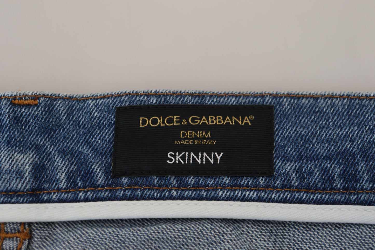 Dolce & Gabbana Blue Washed Skinny Cotton Denim Jeans Dolce & Gabbana