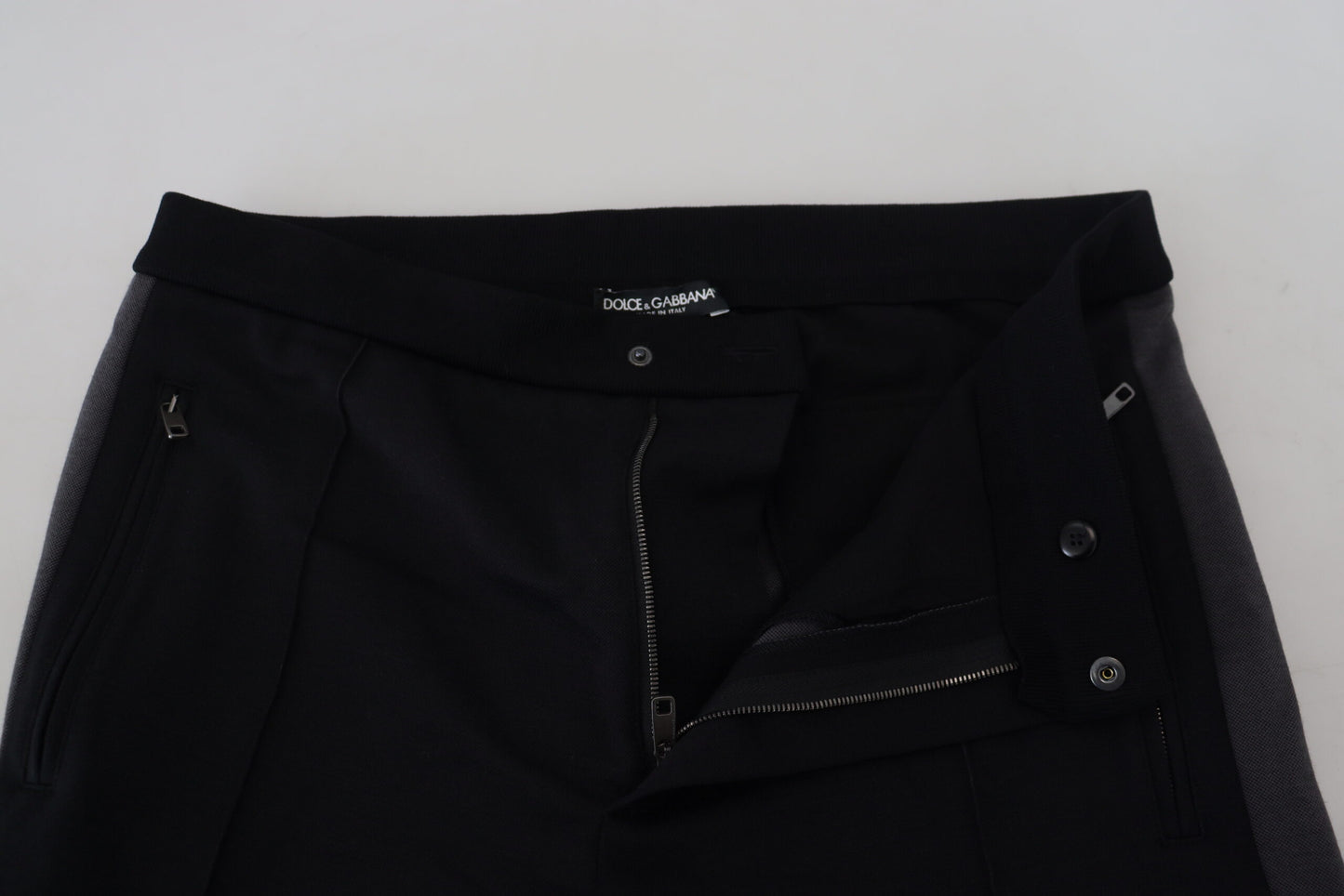 Dolce & Gabbana Black Wool Horseshoe Jogger Pants Dolce & Gabbana