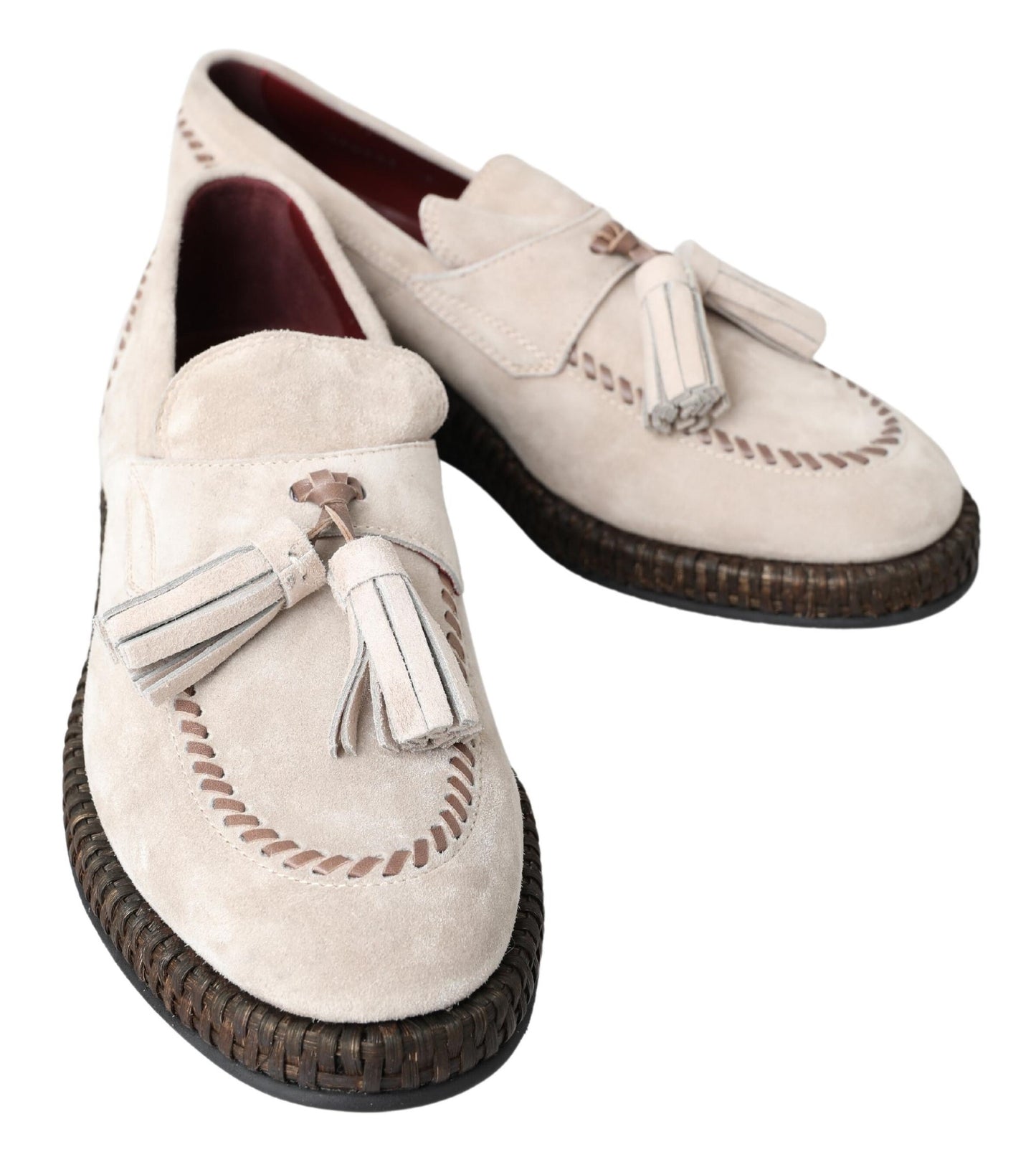 Dolce & Gabbana Ivory Suede Leather Men Espadrille Shoes Dolce & Gabbana