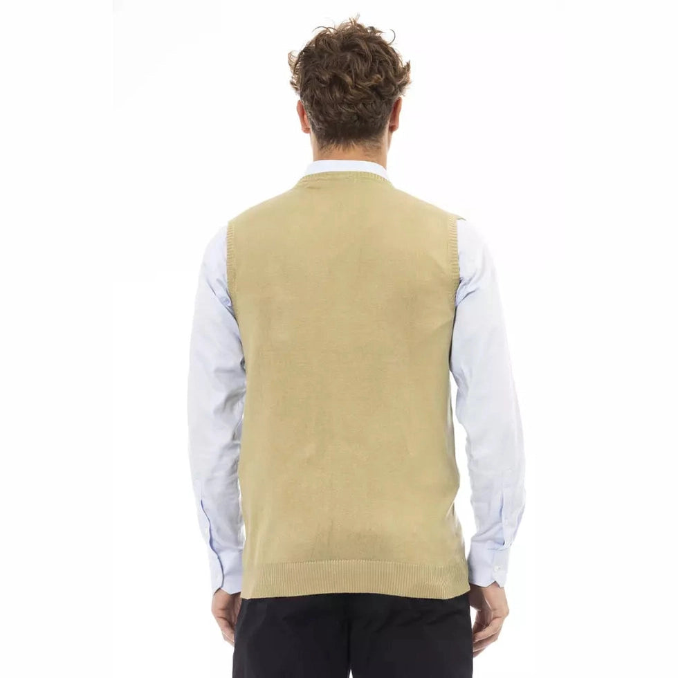 Alpha Studio Beige Viscose Men Jacket