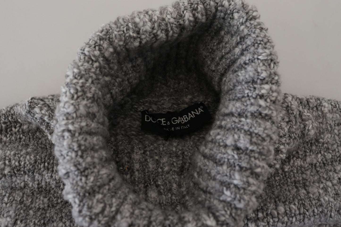 Dolce & Gabbana Gray Wool Knit Turtleneck Pullover Sweater Dolce & Gabbana
