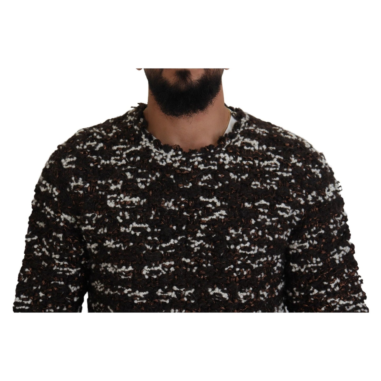 Dolce & Gabbana Brown Knitted Wool Fatto A Mano Sweater Dolce & Gabbana