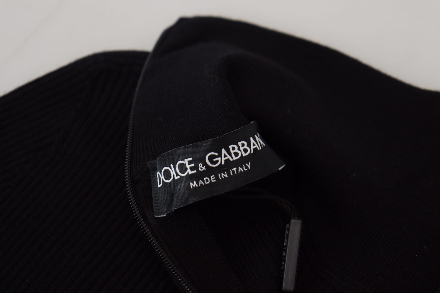 Dolce & Gabbana Black Half Zip Turtleneck Pullover Sweater Dolce & Gabbana