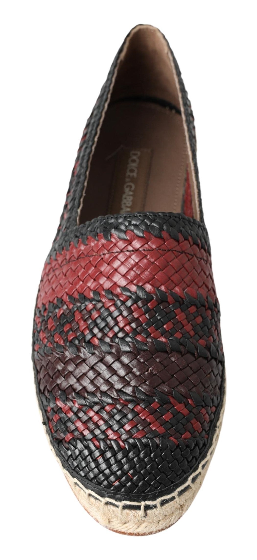 Dolce & Gabbana Black Bordeaux Buffalo Leather Espadrille Shoes Dolce & Gabbana