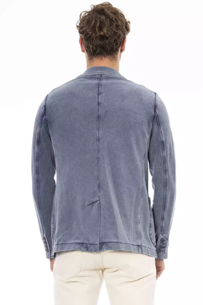 Distretto12 Blue Cotton Mens Blazer Distretto12
