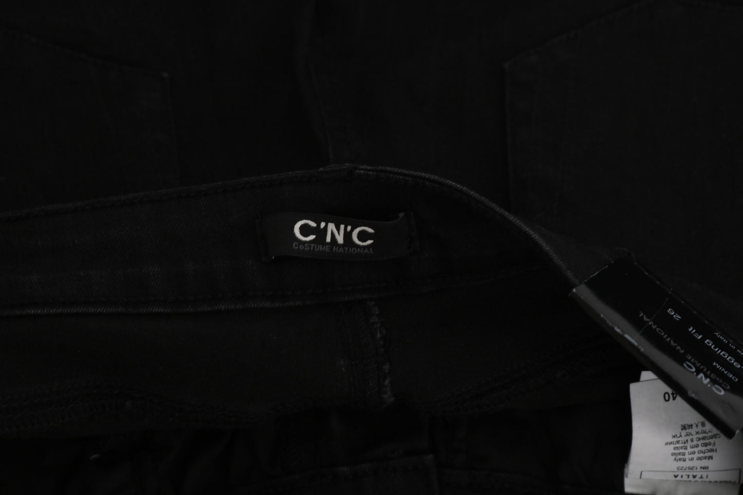 Costume National Black Embellished Mid Waist Skinny Denim Jeans Costume National