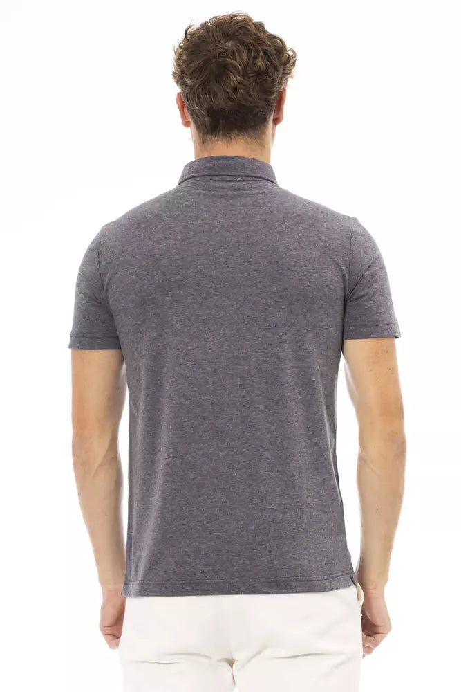 Baldinini Trend Gray Cotton Men Polo Shirt Baldinini Trend