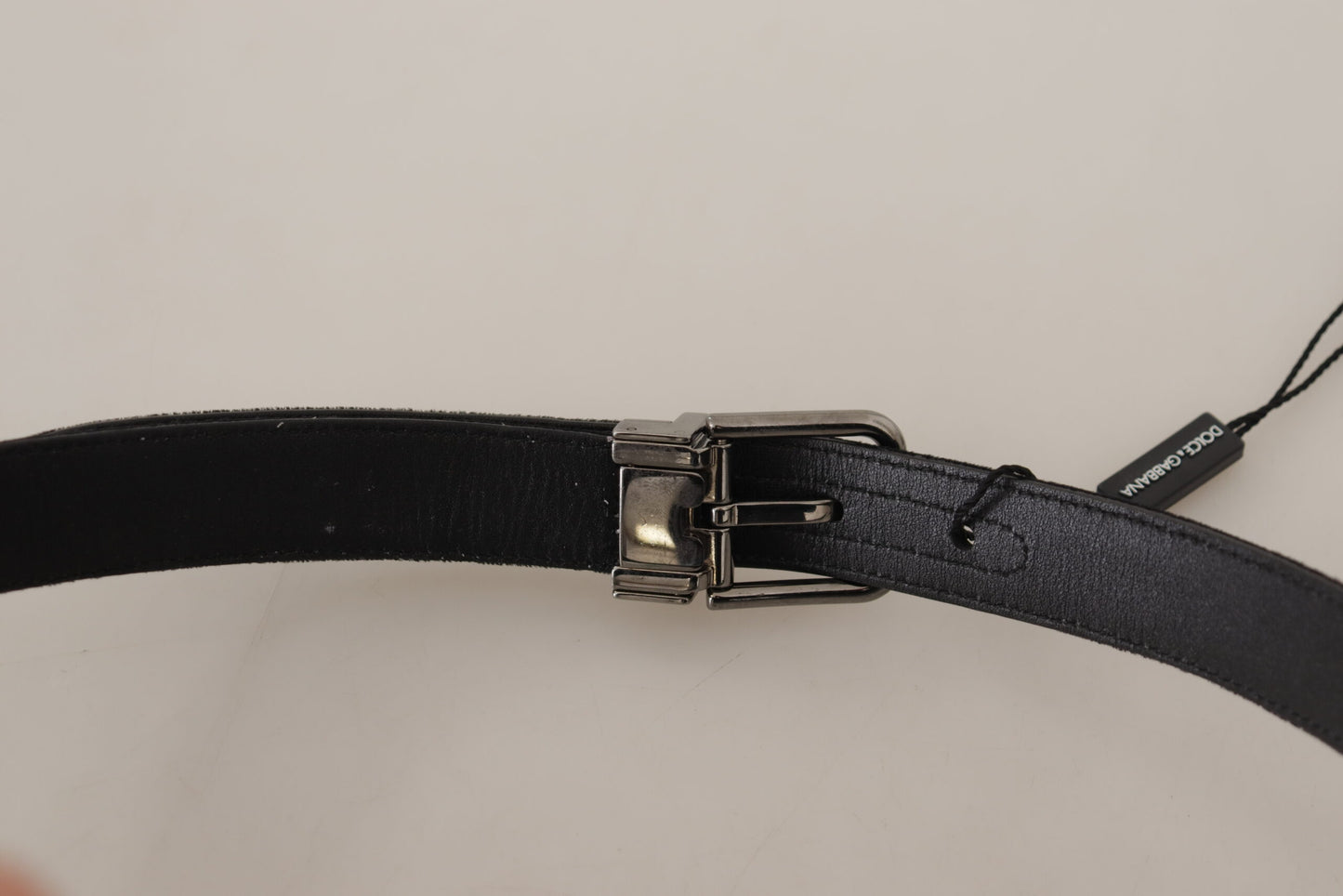 Dolce & Gabbana Black Cotton Silver Tone Metal Buckle Belt Dolce & Gabbana