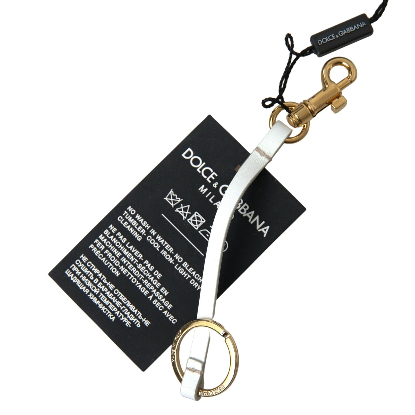 Dolce & Gabbana Black Silicone DG Logo Gold Brass Keychain Dolce & Gabbana