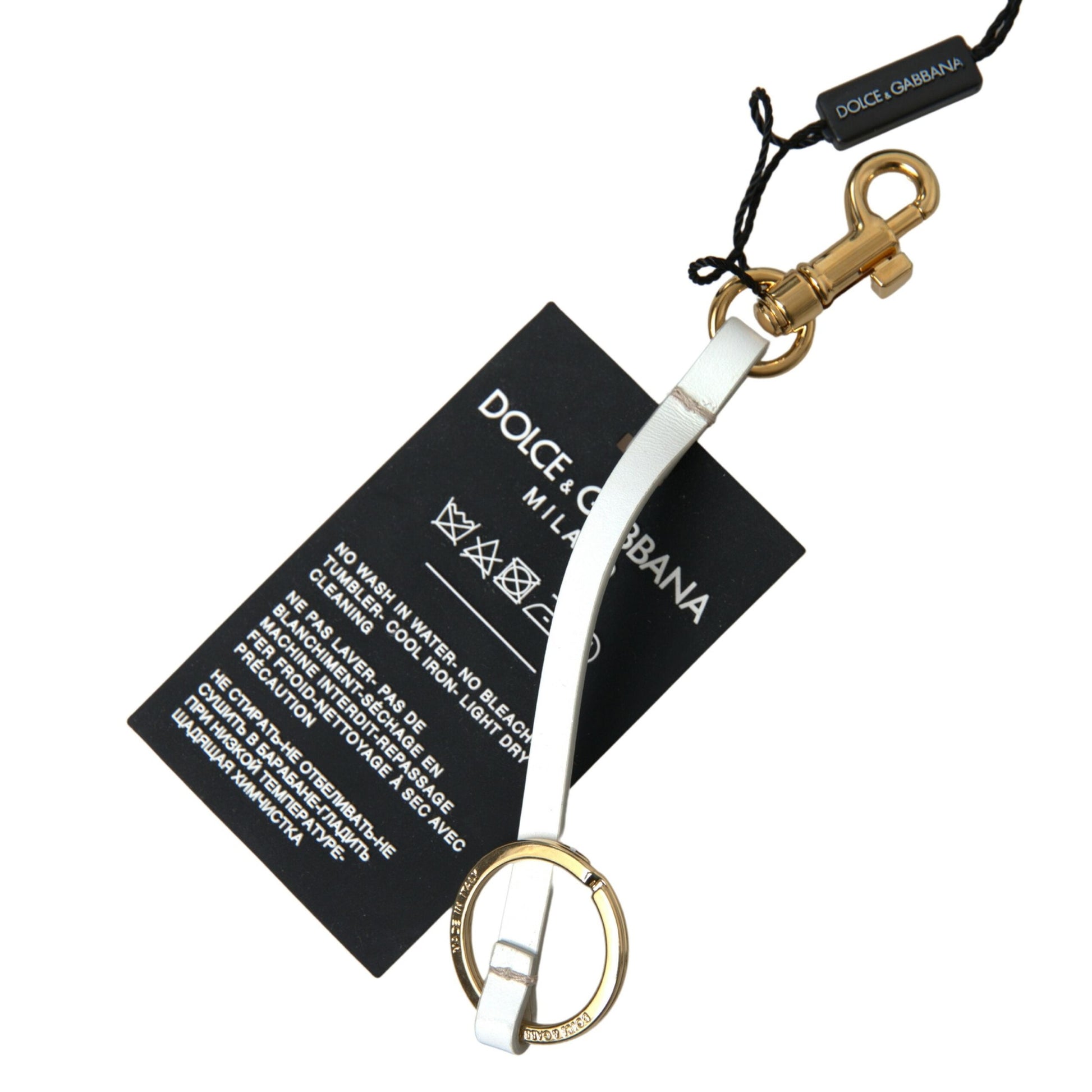 Dolce & Gabbana Black Silicone DG Logo Gold Brass Keychain Dolce & Gabbana