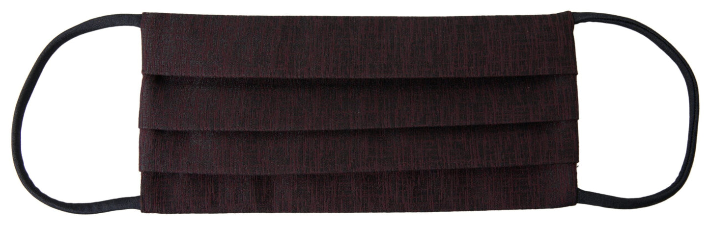 Dolce & Gabbana Maroon Pleated Elastic Ear Strap Face Mask Dolce & Gabbana