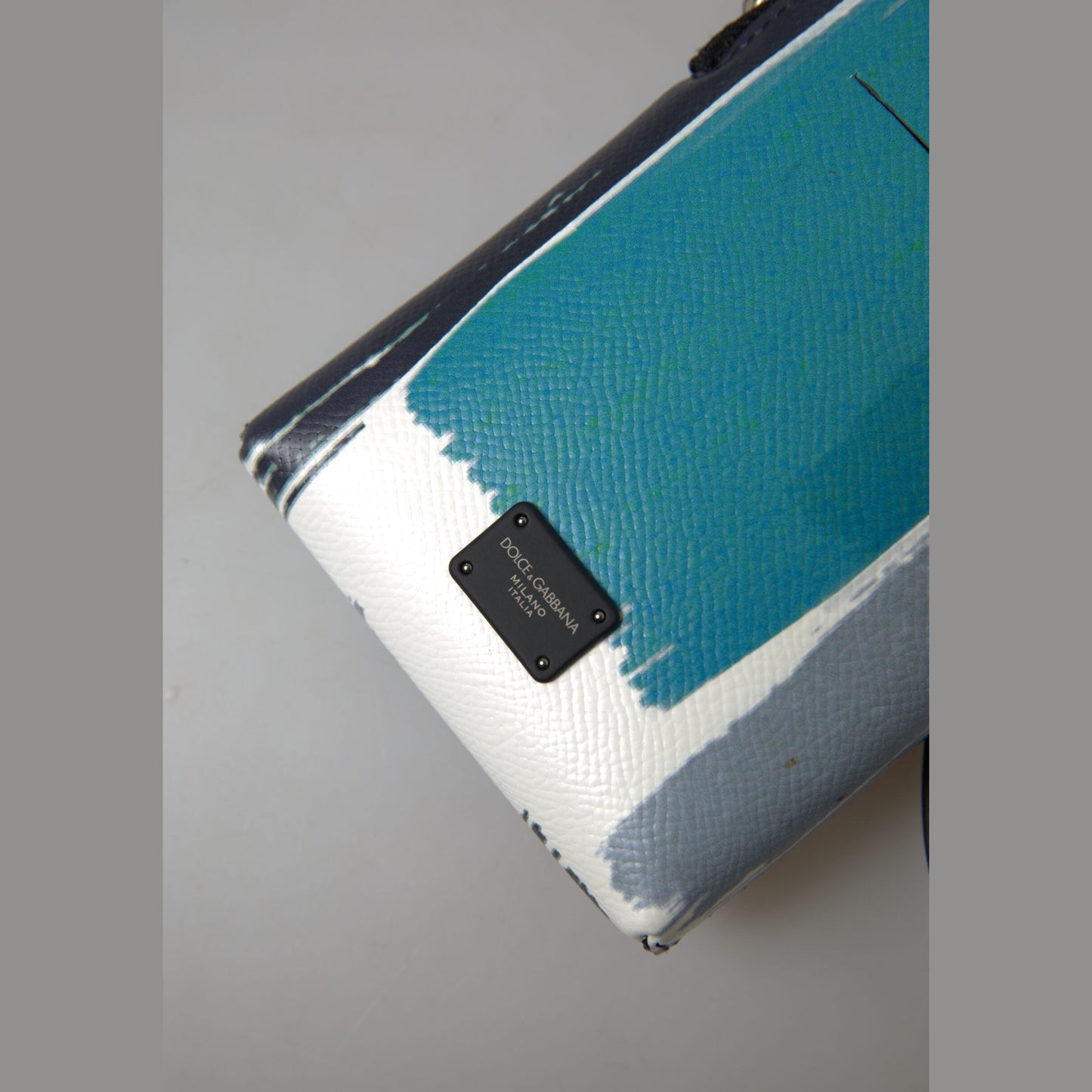 Dolce & Gabbana Blue Leather Purse Crossbody Sling Phone Bag Unisex