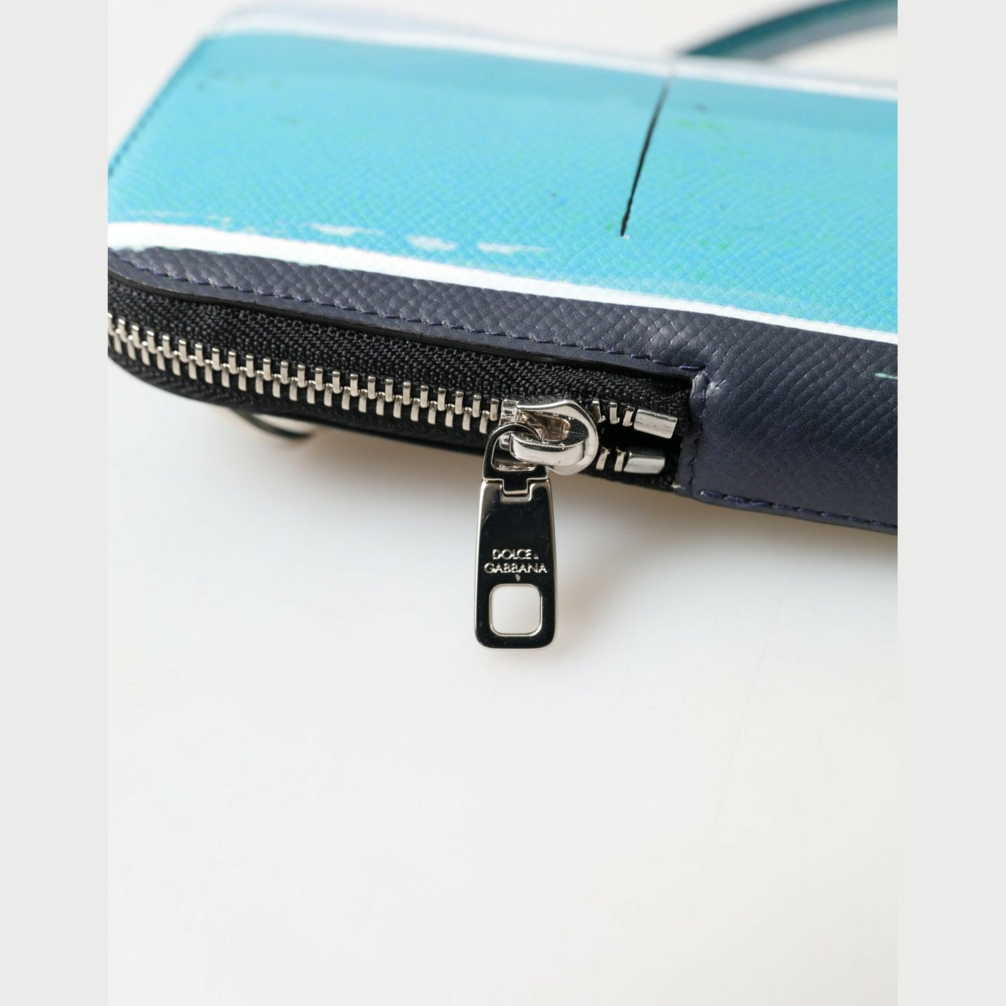 Dolce & Gabbana Blue Leather Purse Crossbody Sling Phone Bag Unisex