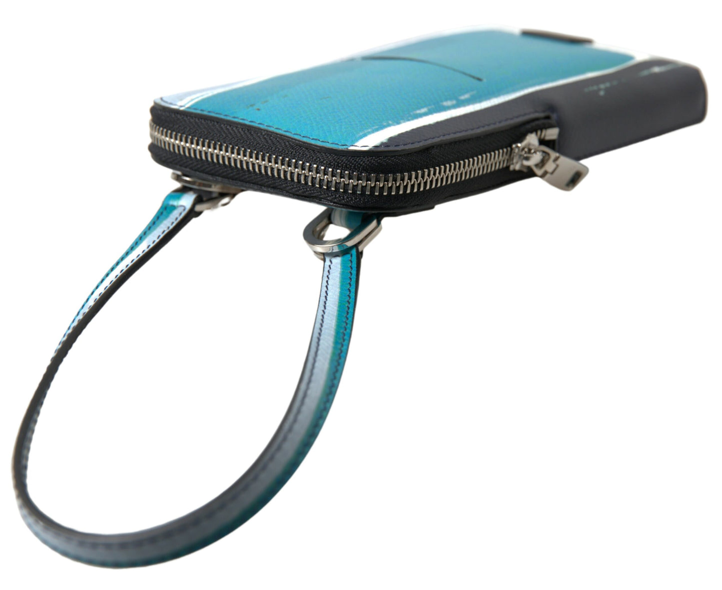 Dolce & Gabbana Blue Leather Purse Crossbody Sling Phone Bag Unisex Dolce & Gabbana