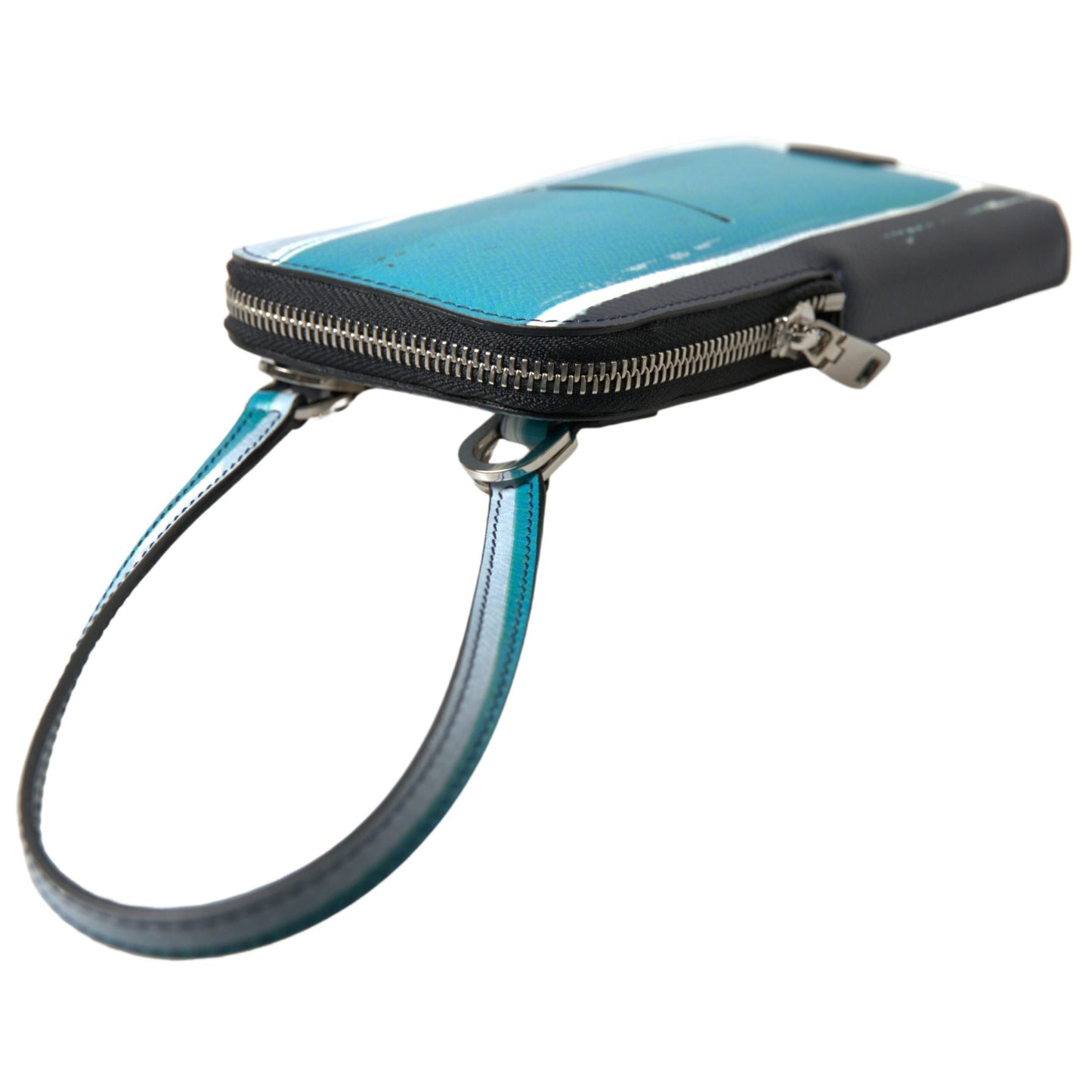 Dolce & Gabbana Blue Leather Purse Crossbody Sling Phone Bag Unisex Dolce & Gabbana