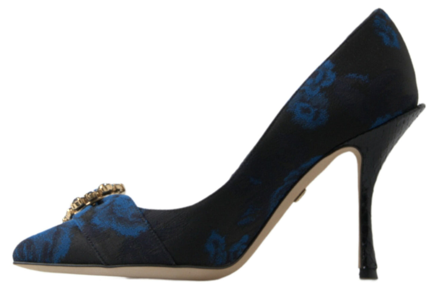 Dolce & Gabbana Blue Floral Ayers Crystal Pumps Shoes Dolce & Gabbana